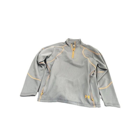 Under Armour Other - UNDER ARMOUR 1/2 ZIP LONG SLEEVE LOOSE PULLOVER MENS Large Gray/orange